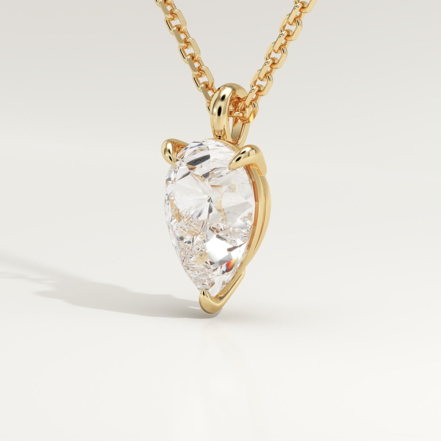 2 CT Pear Lab-Grown Diamond Solitaire Necklace
