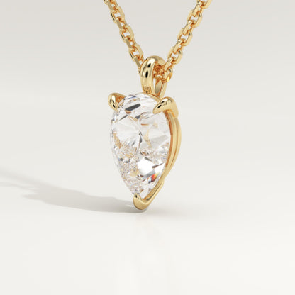 2 CT Pear Lab-Grown Diamond Solitaire Necklace