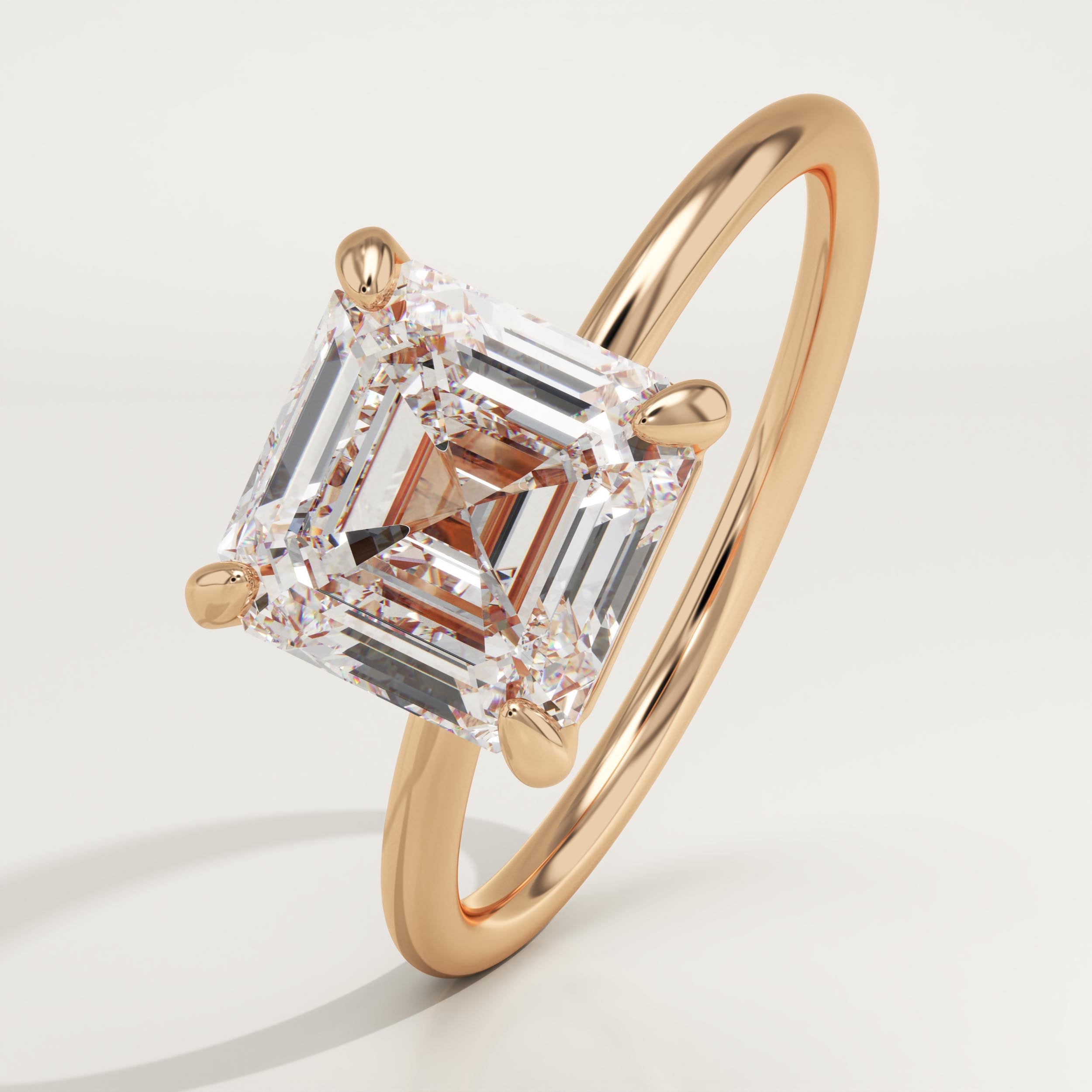 2.0 CT Asscher Cut Solitaire Lab-Grown Diamond Engagement Ring