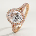 2.0 CT Oval Cut Halo & Pave Lab-Grown Diamond Engagement Ring