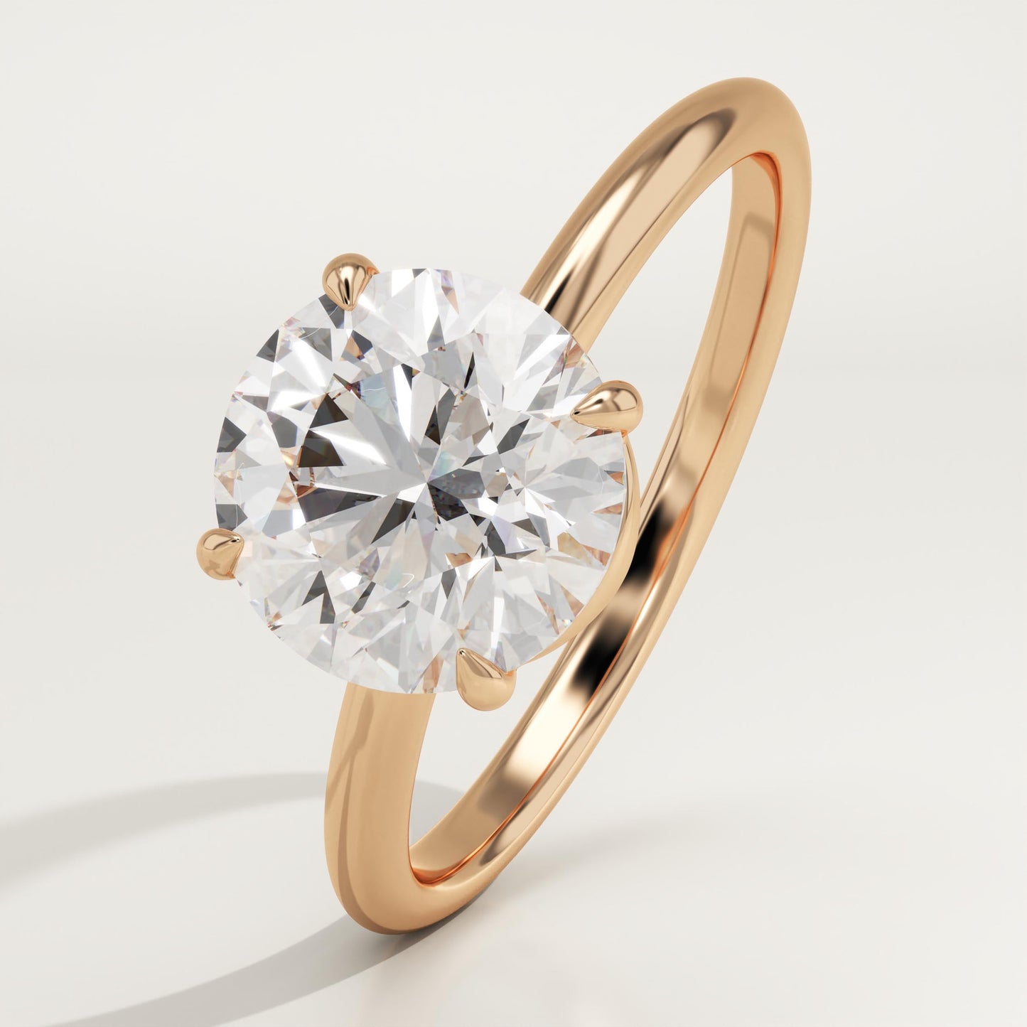 2 CT Round Cut Solitaire Moissanite Engagement Ring