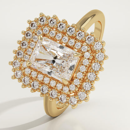 Radiant Cut Double Halo Lab-Grown Diamond Engagement Ring
