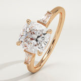 2.0 CT Cushion Cut Three Stone Lab-Grown Diamond Engagement Ring