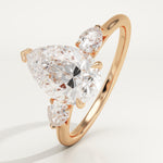 2.0 CT Pear Cut Three Stone Lab-Grown Diamond Engagement Ring