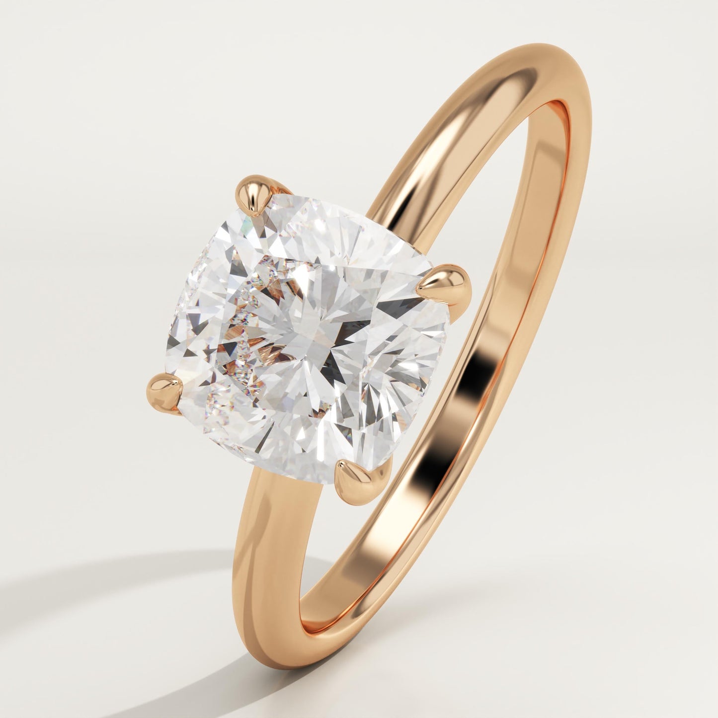 Cushion Cut Solitaire Lab-Grown Diamond Engagement Ring