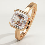 2.0 CT Asscher Cut Half Bezel Lab-Grown Diamond Engagement Ring