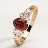 0.17 CT Oval Cut Cluster January-Garnet Birthstone Engagement Ring