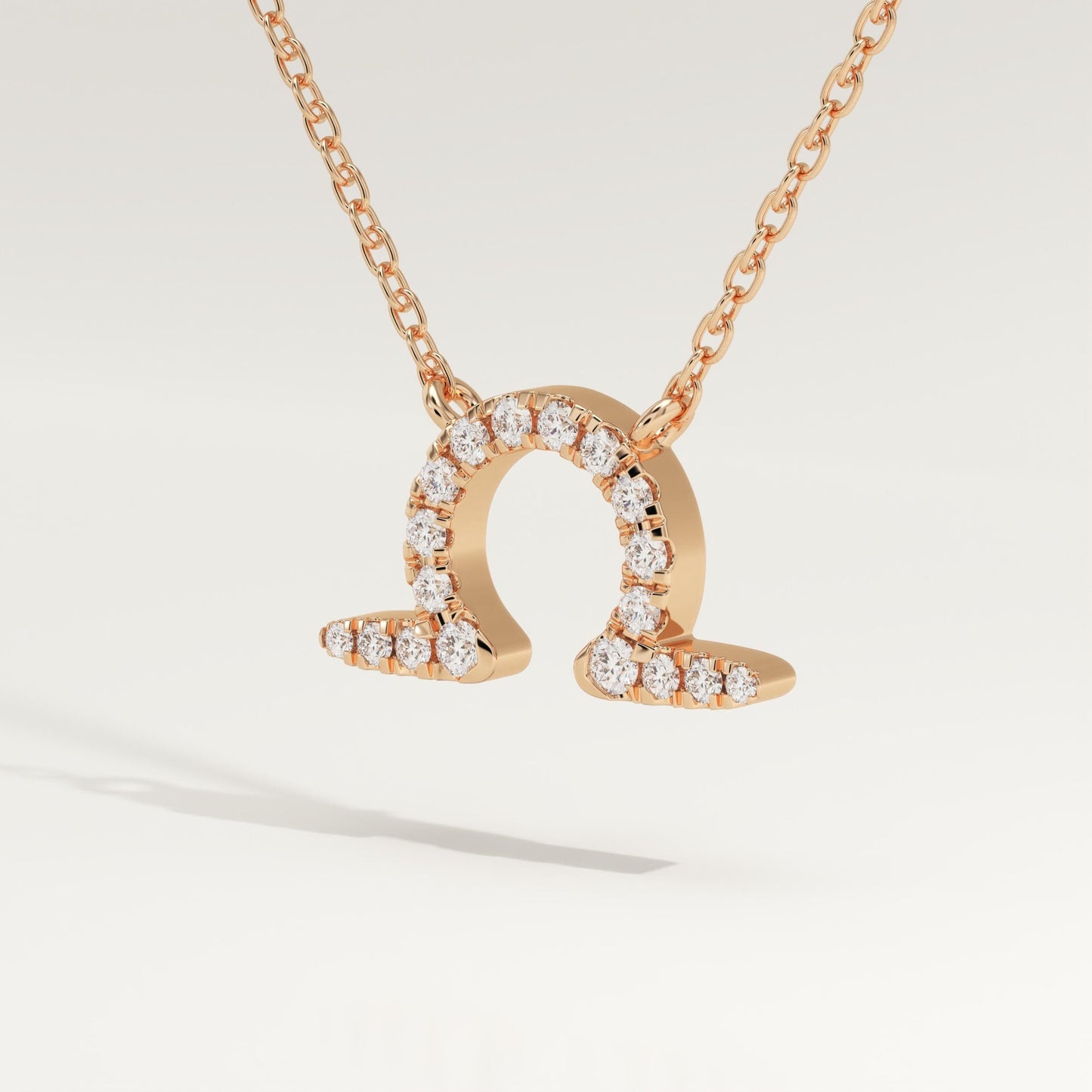 0.101 CT Round Lab-Grown Diamond Libra Zodiac Necklace