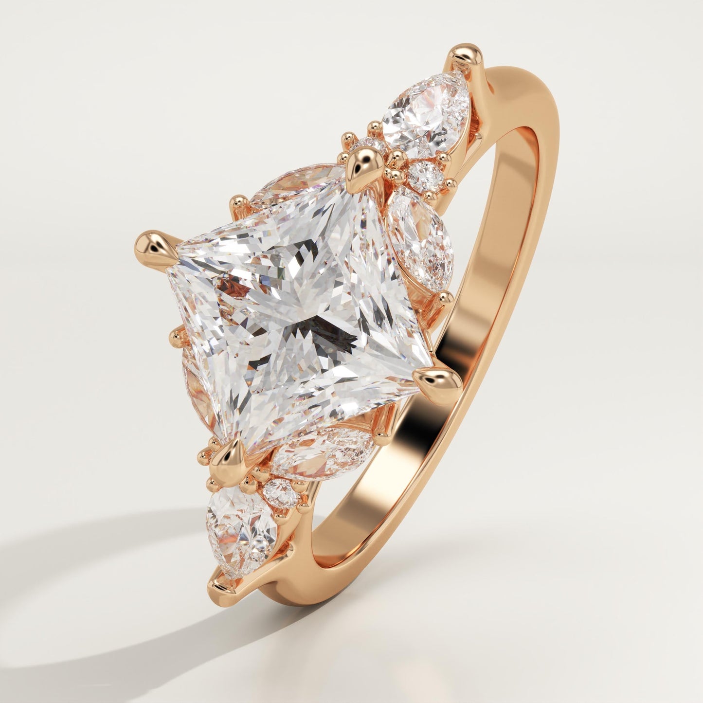 Princess Cut Nature Inspired Lab-Grown Diamond Engagement Ring