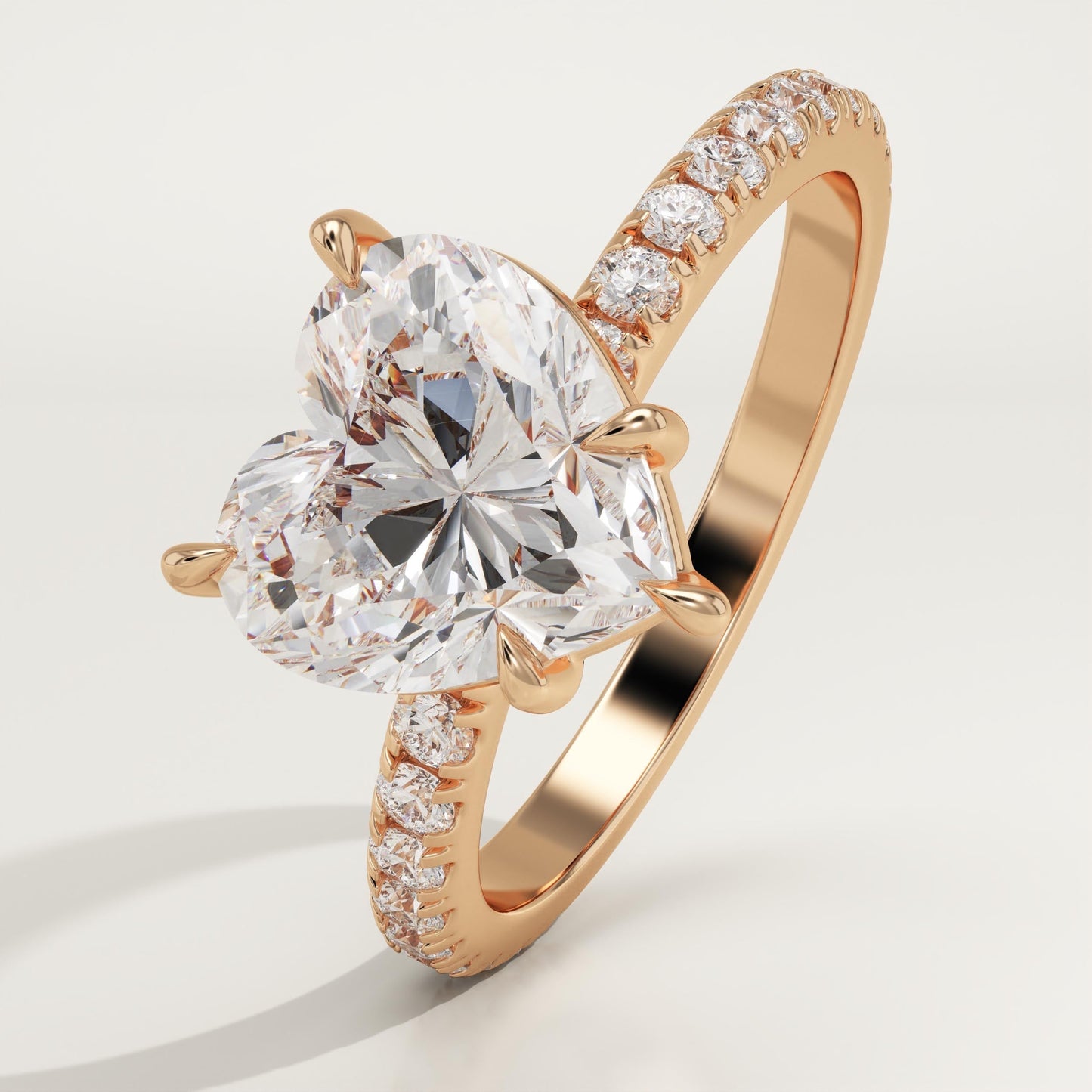 Heart Cut Pave Lab-Grown Diamond Engagement Ring