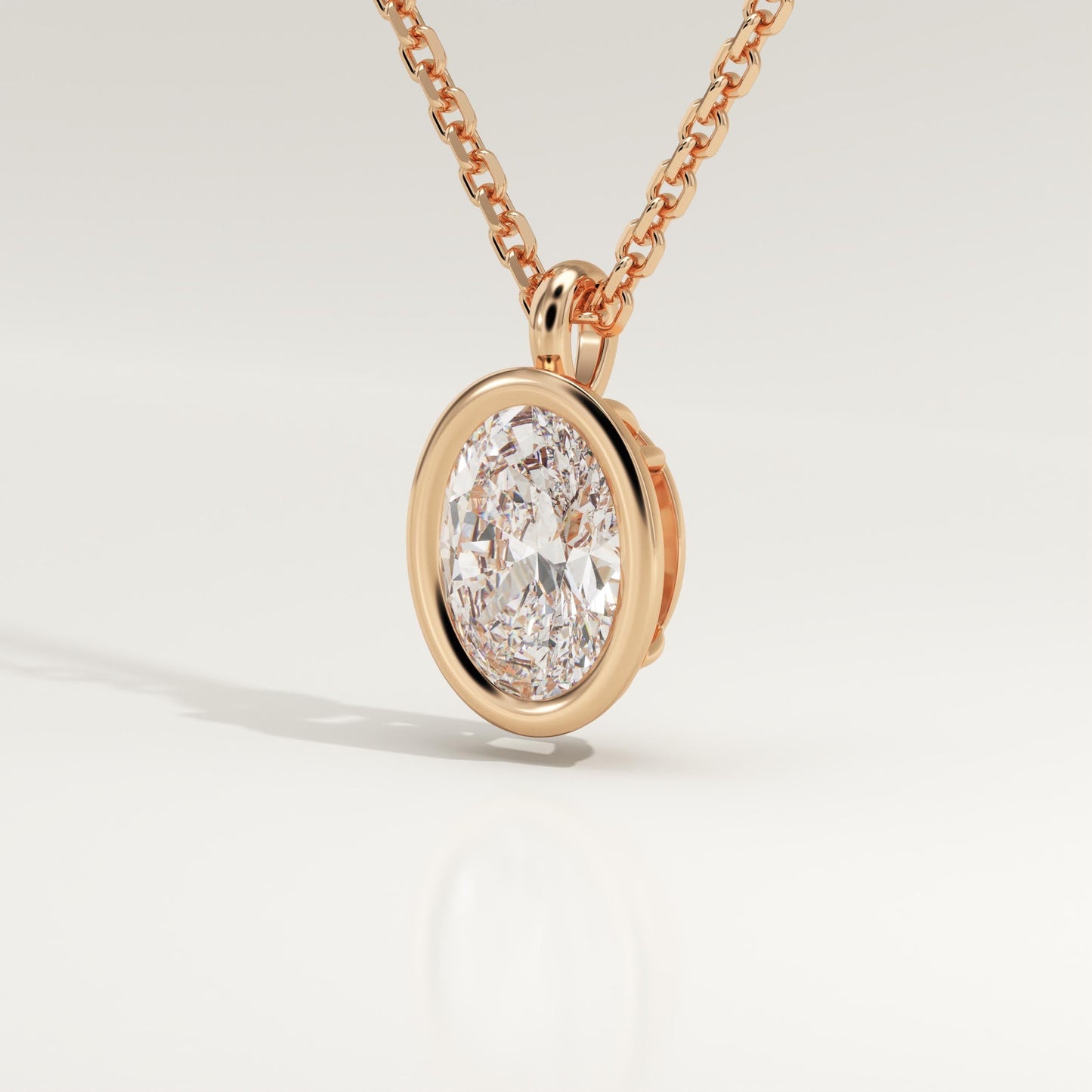 2 CT Oval Lab-Grown Diamond Solitaire & Bezel Necklace