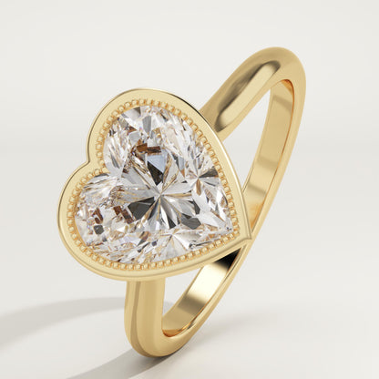 Heart Cut Bezel Lab-Grown Diamond Engagement Ring