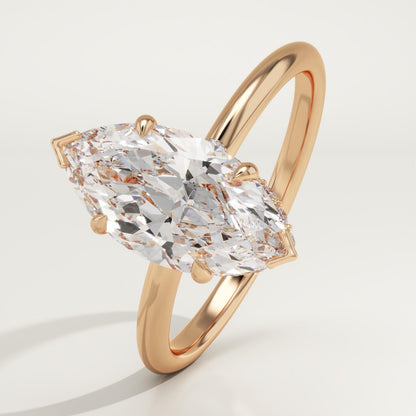 1.75 CT Marquise Cut Hidden Halo Moissanite Engagement Ring