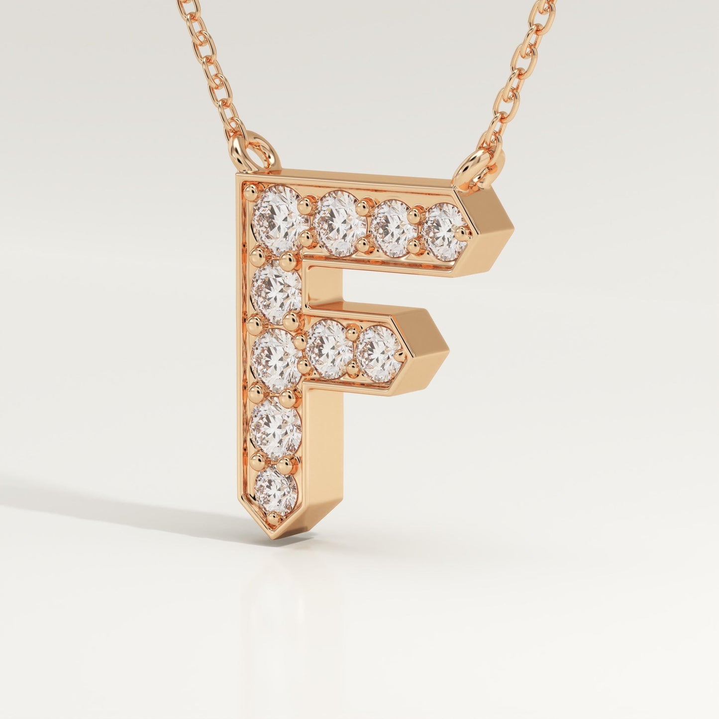 0.342 TCW Round Lab-Grown Diamond F Initial Necklace