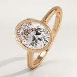 2.0 CT Oval Cut Bezel Lab-Grown Diamond Engagement Ring