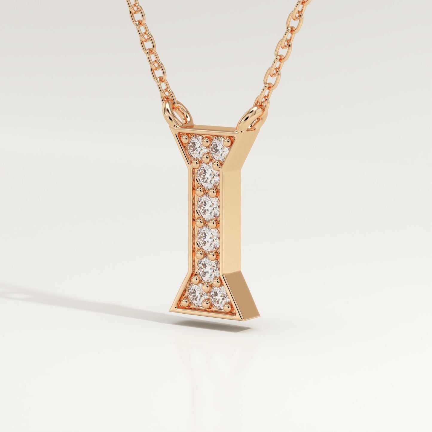 0.083 TCW Round Lab-Grown Diamond I Initial Necklace