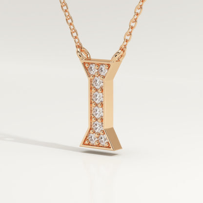 0.083 TCW Round Lab-Grown Diamond I Initial Necklace