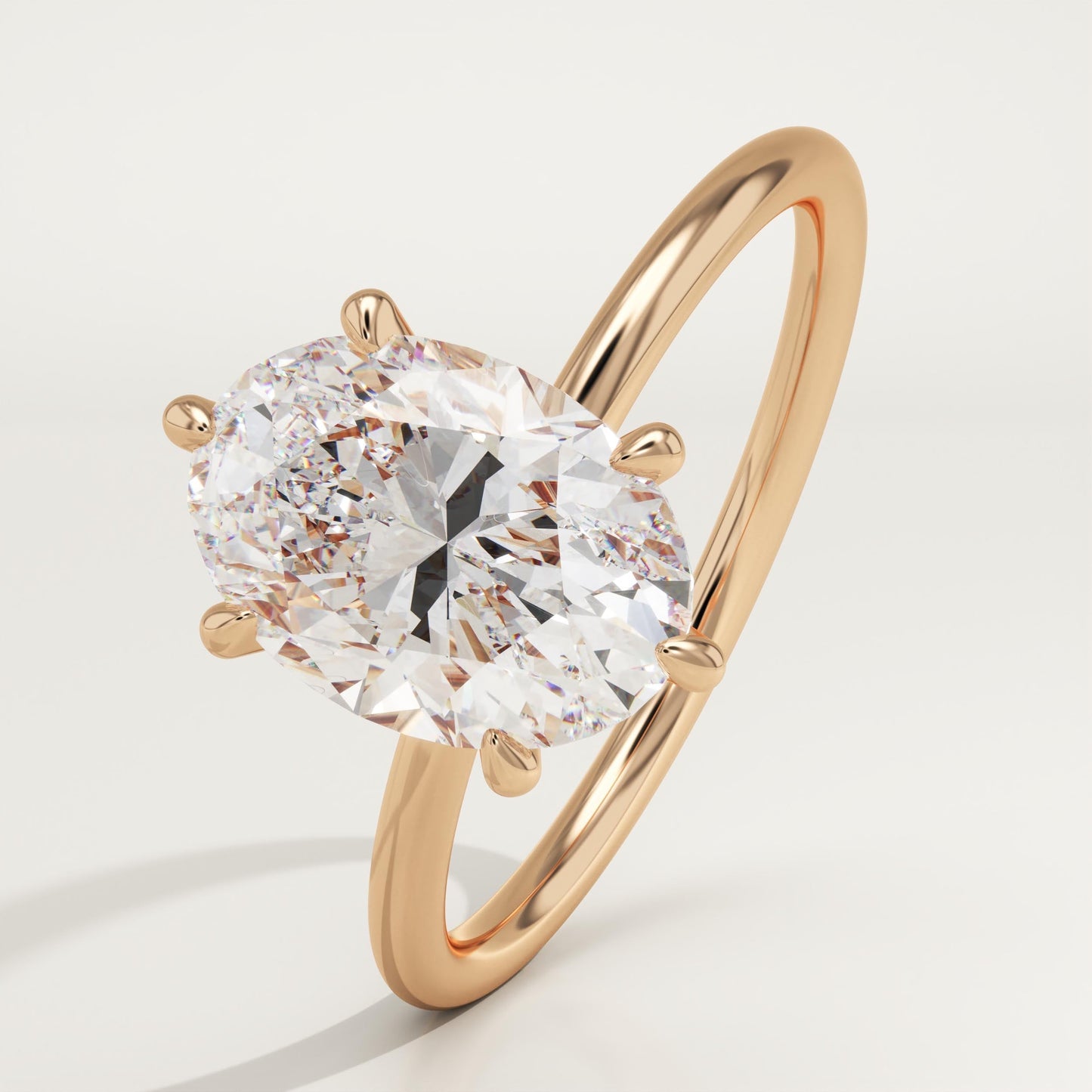 Oval Cut Solitaire Lab-Grown Diamond Engagement Ring