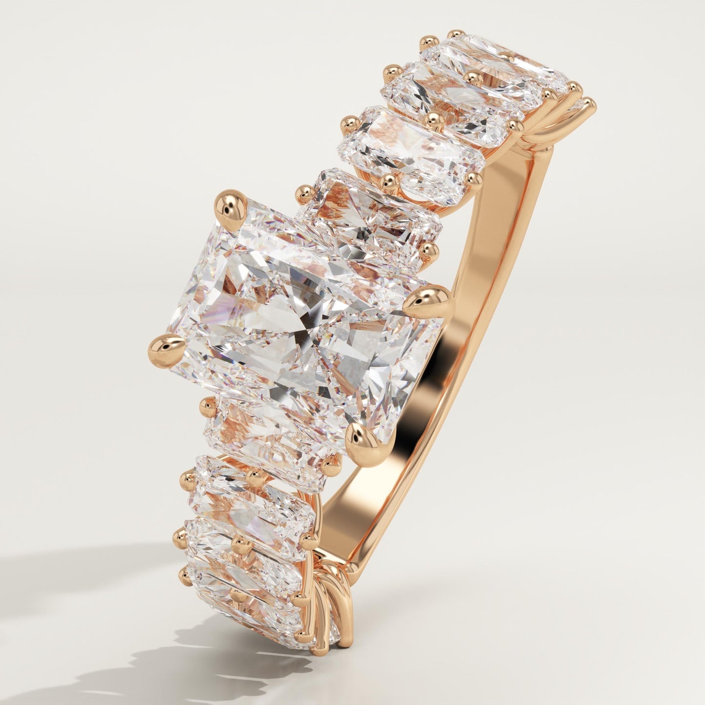 Radiant Cut Pave Lab-Grown Diamond Engagement Ring