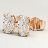 1 TCW Oval Lab-Grown Diamond Stud Earrings