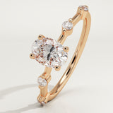 2.0 CT Oval Cut Dainty Pave Lab-Grown Diamond Engagement Ring