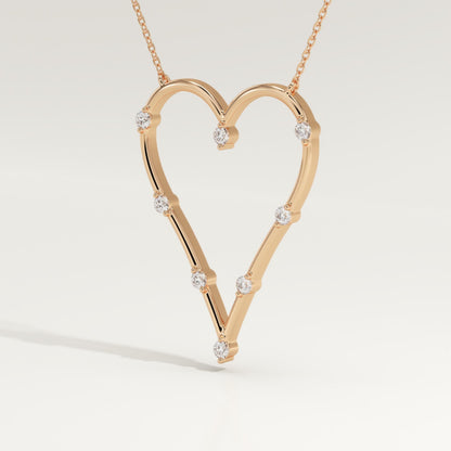0.24 TCW Round Lab-Grown Diamond Heart Shaped Necklace