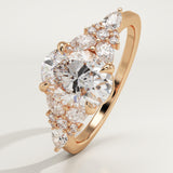 2.0 CT Oval Cut Cluster Lab-Grown Diamond Engagement Ring