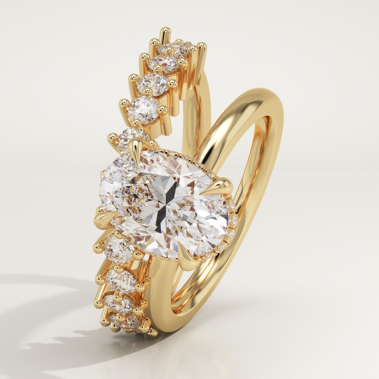 Oval Cut Double Shank Lab-Grown Diamond Engagement Ring