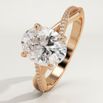 2.0 CT Oval Cut Twisted Shank Lab-Grown Diamond Engagement Ring