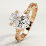 2.0 CT Oval Cut Twisted Shank Lab-Grown Diamond Engagement Ring