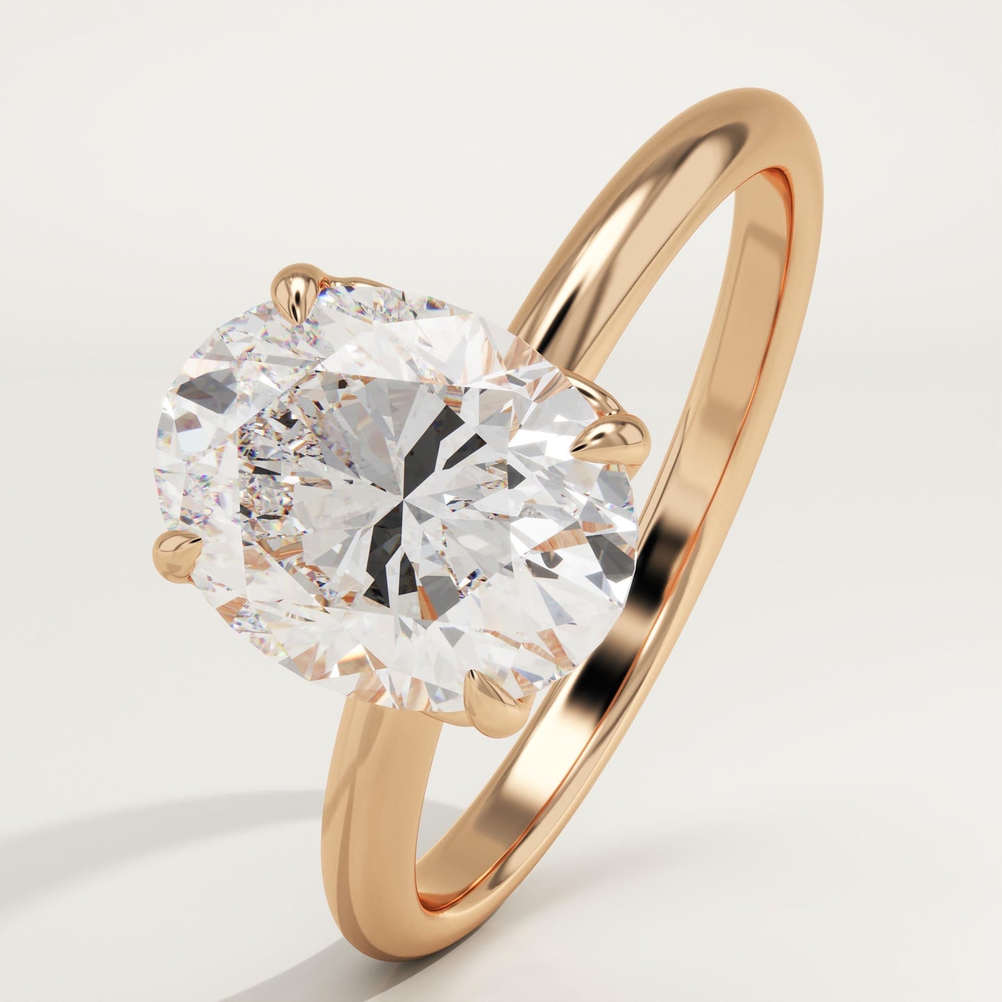 Oval Cut Solitaire Lab-Grown Diamond Engagement Ring