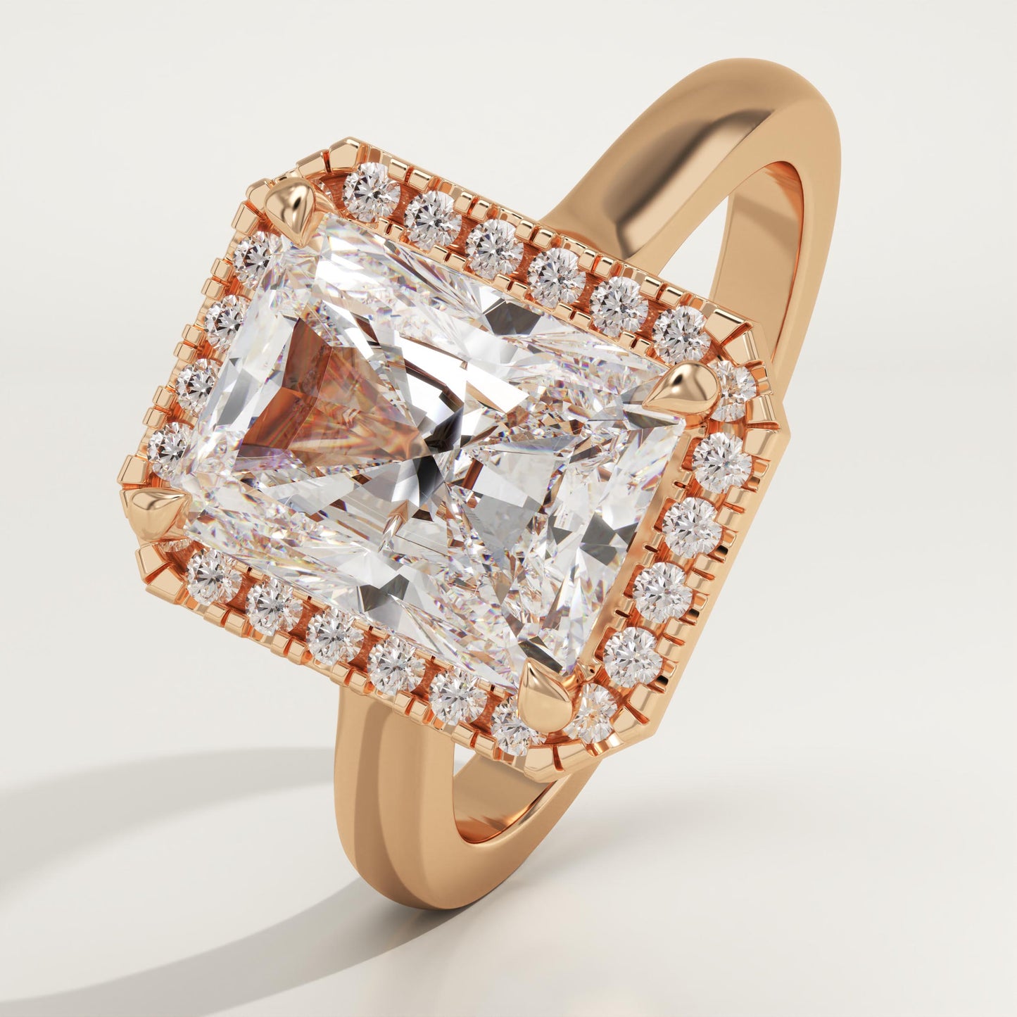 Radiant Cut Halo Lab-Grown Diamond Engagement Ring