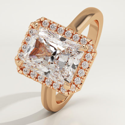 Radiant Cut Halo Lab-Grown Diamond Engagement Ring