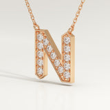0.31 TCW Round Lab-Grown Diamond N Initial Necklace
