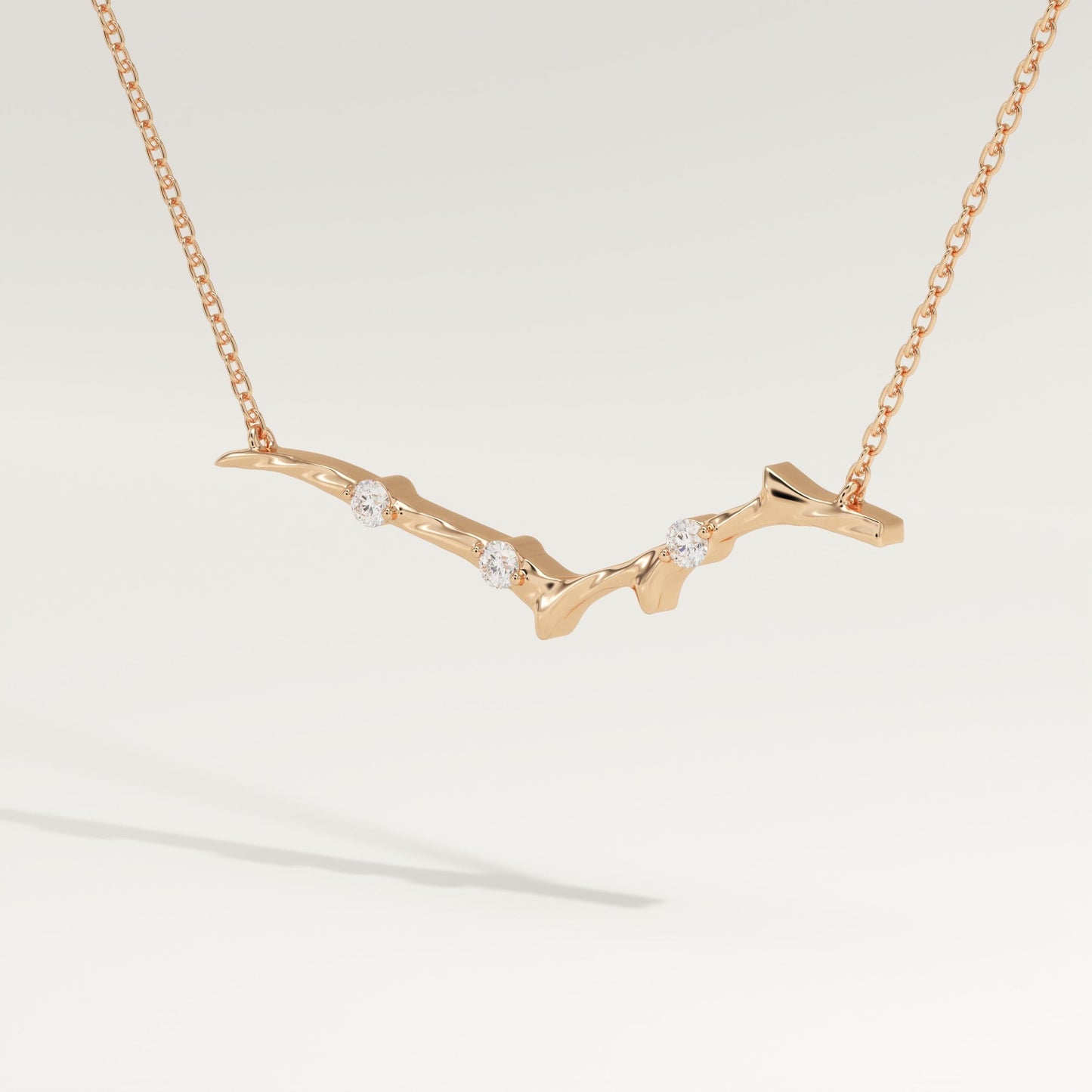 0.07 TCW Round Lab-Grown Diamond Nature Inspired Necklace