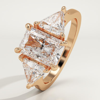 Radiant Cut Three Stone Lab-Grown Diamond Engagement Ring