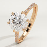 2.0 CT Round Cut Pave Lab-Grown Diamond Engagement Ring