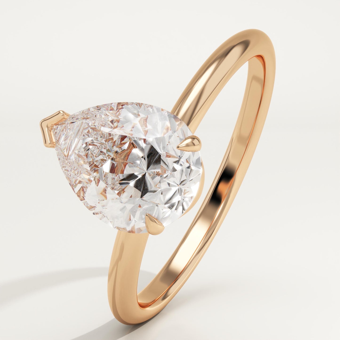 Pear Cut Solitaire Lab-Grown Diamond Engagement Ring