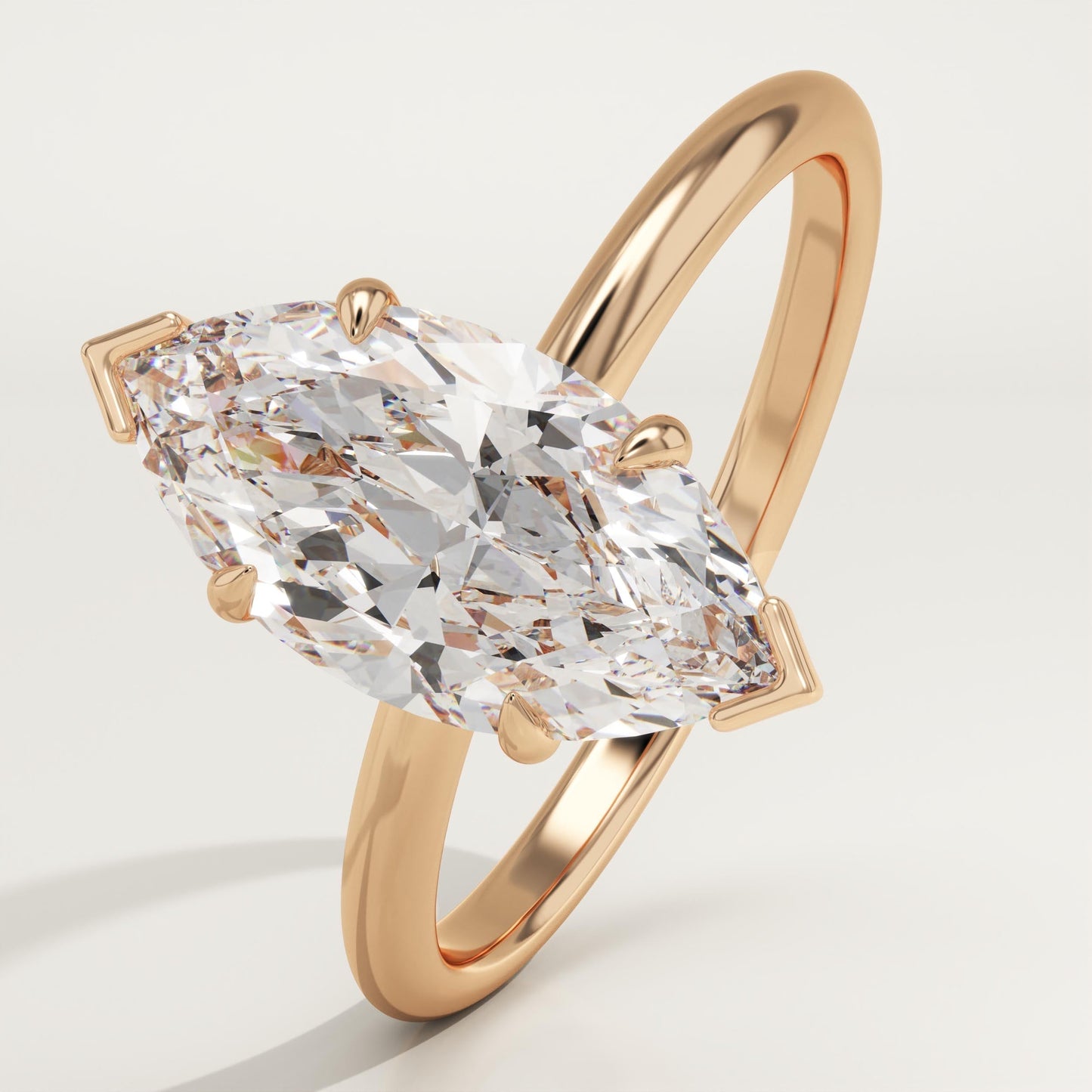 1.75 CT Marquise Cut Solitaire Moissanite Engagement Ring