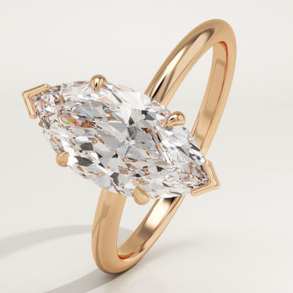 1.75 CT Marquise Cut Solitaire Moissanite Engagement Ring