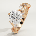 1.5 CT Round Cut Twig Pave Lab-Grown Diamond Engagement Ring
