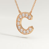 0.24 TCW Round Lab-Grown Diamond C Initial Necklace