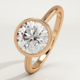 1.5 CT Round Cut Solitaire Bezel Lab-Grown Diamond Engagement Ring