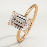 2.0 CT Emerald Cut Hidden Halo Lab-Grown Diamond Engagement Ring