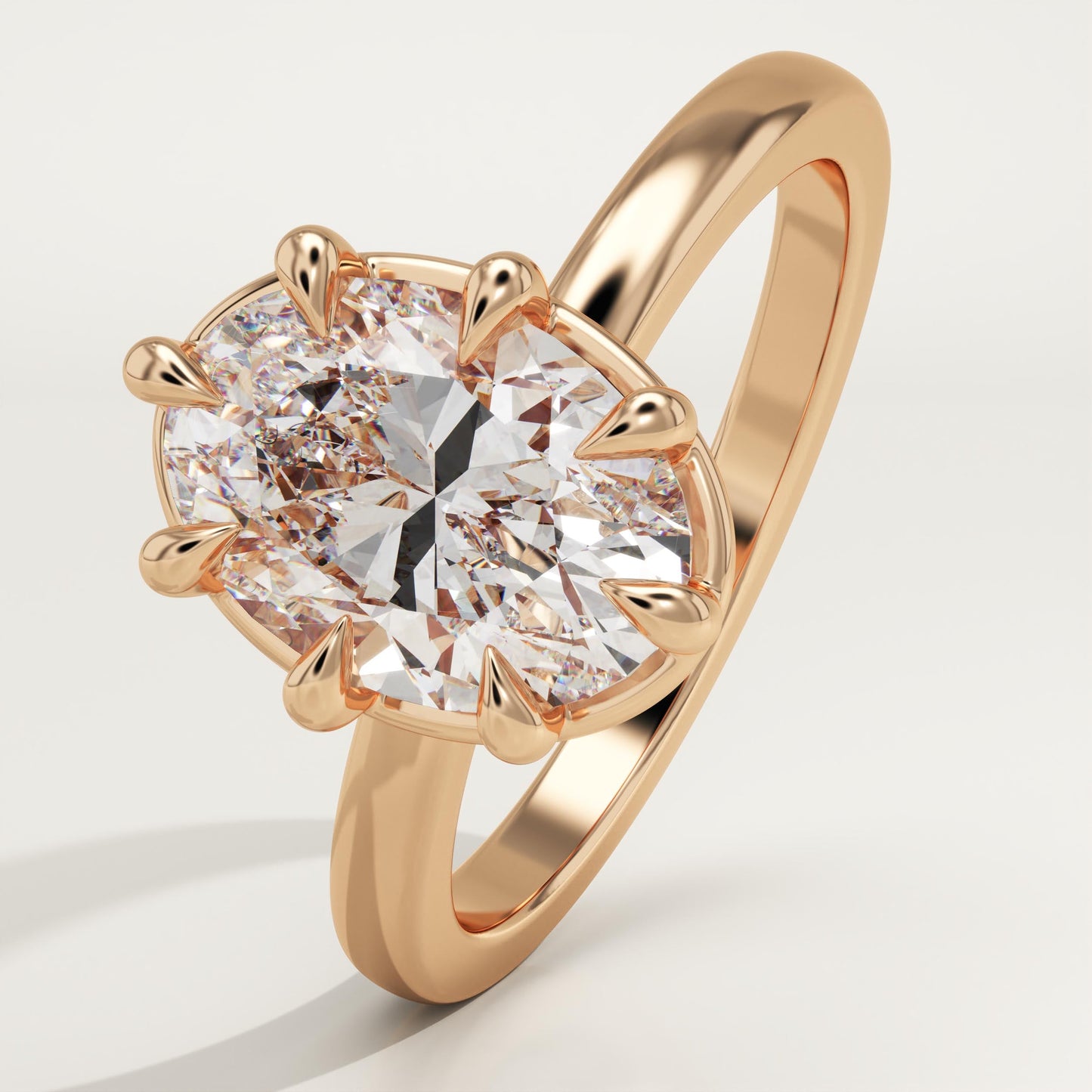 Oval Cut Solitaire Lab-Grown Diamond Engagement Ring
