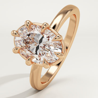 Oval Cut Solitaire Lab-Grown Diamond Engagement Ring