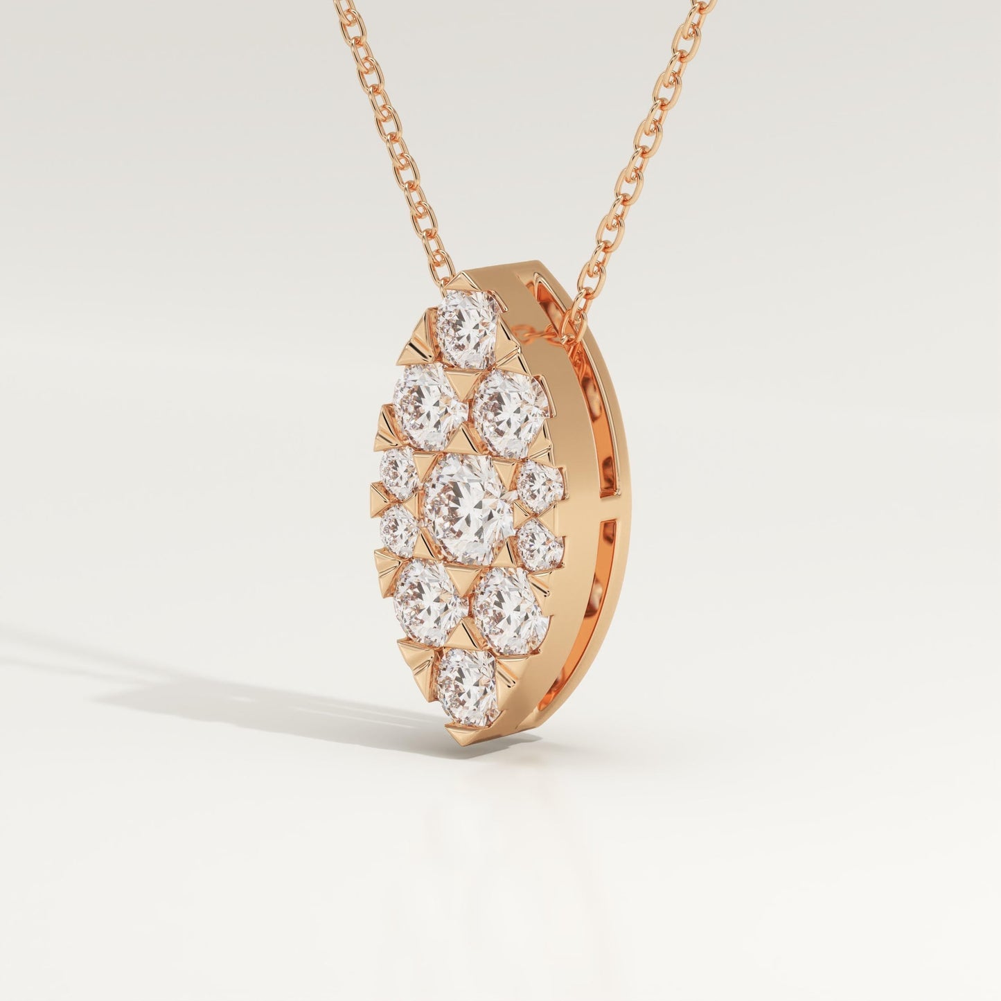 0.7 TCW Round Lab-Grown Diamond Marquise Charm Necklace