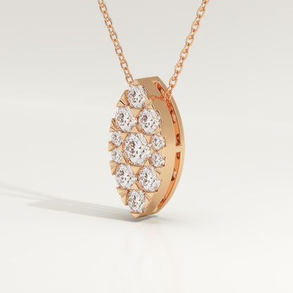 0.7 TCW Round Lab-Grown Diamond Marquise Charm Necklace