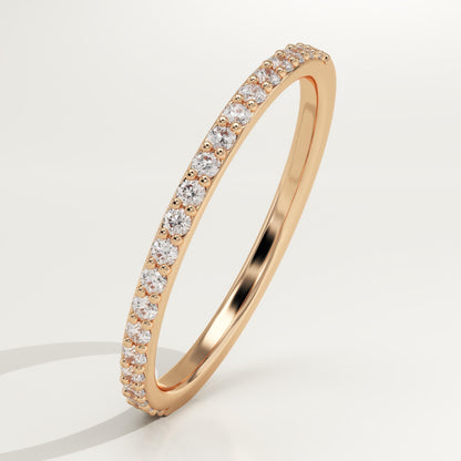 0.18 TCW Round Lab-Grown Diamond Half Eternity Wedding Band