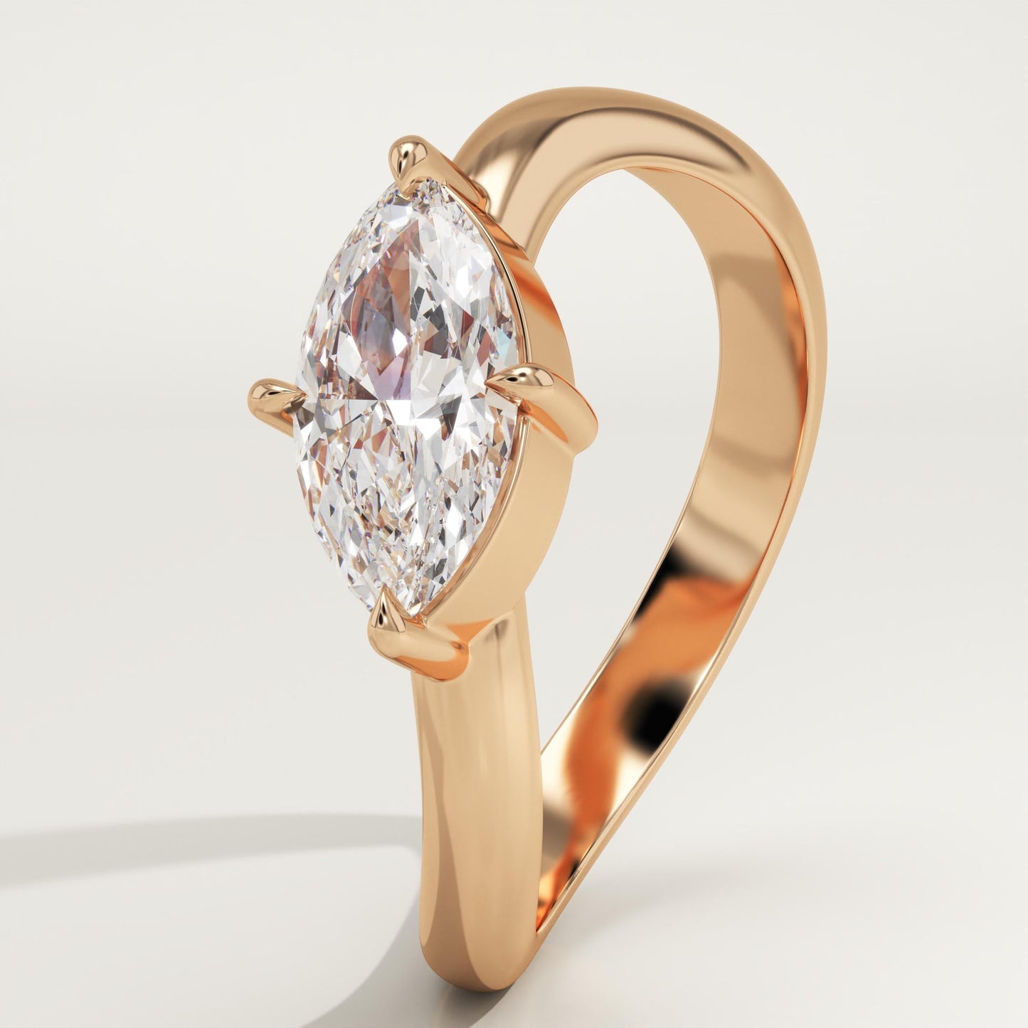 Marquise Cut Solitaire Lab-Grown Diamond Engagement Ring
